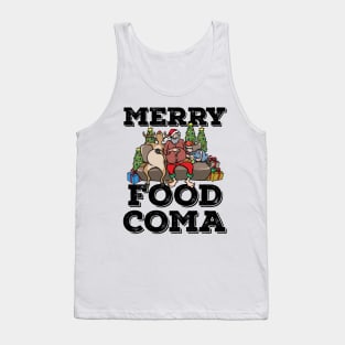 Foodie Gifts Food Coma Funny Christmas Pun Santa Claus Tank Top